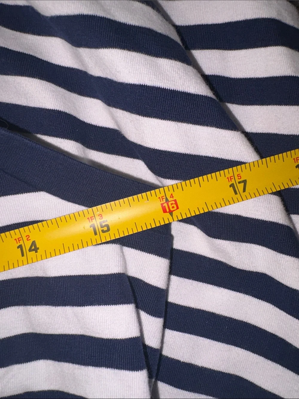 J. Crew Navy and White Striped Crewneck Tee